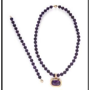 GUMPS, CONVERTIBLE AMETHYST AND DIAMOND PENDANT NECKLACE